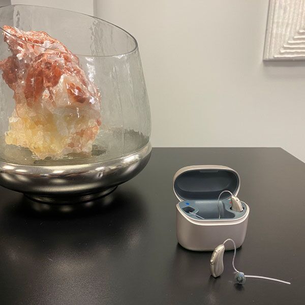 The Workhorse – Phonak Audéo Lumity L30 Rechargeable Hearing Aid mockup 3 hearing aids pod